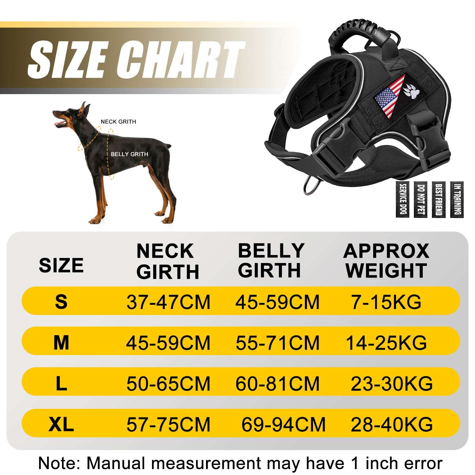 Tactical No-Pull Dog Harness with Handle & Premium Leash Set - Adjustable Heavy-Duty Military K9 Training Vest with Velcro Patches