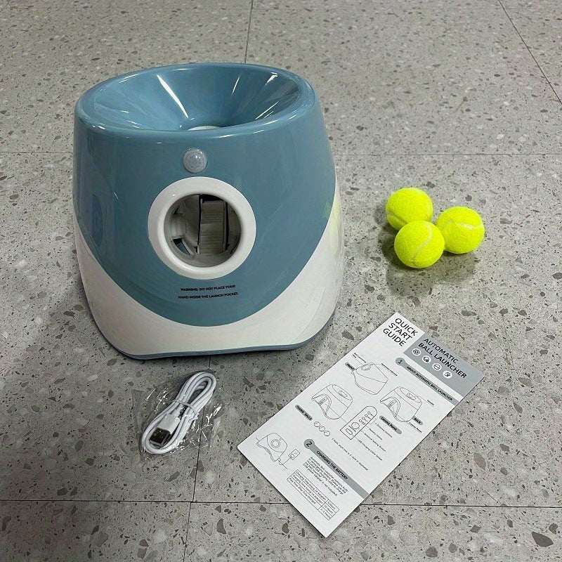 AuraNova Automatic Dog Ball Launcher – Interactive Tennis Ball Thrower For Small Sizes