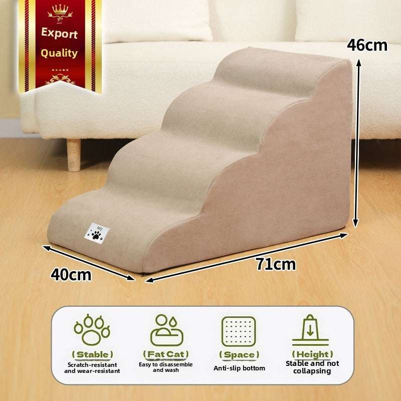 Cloud-Step High-Elastic Pet Stairs | Multi-Layer Support | Washable & Non-Slip