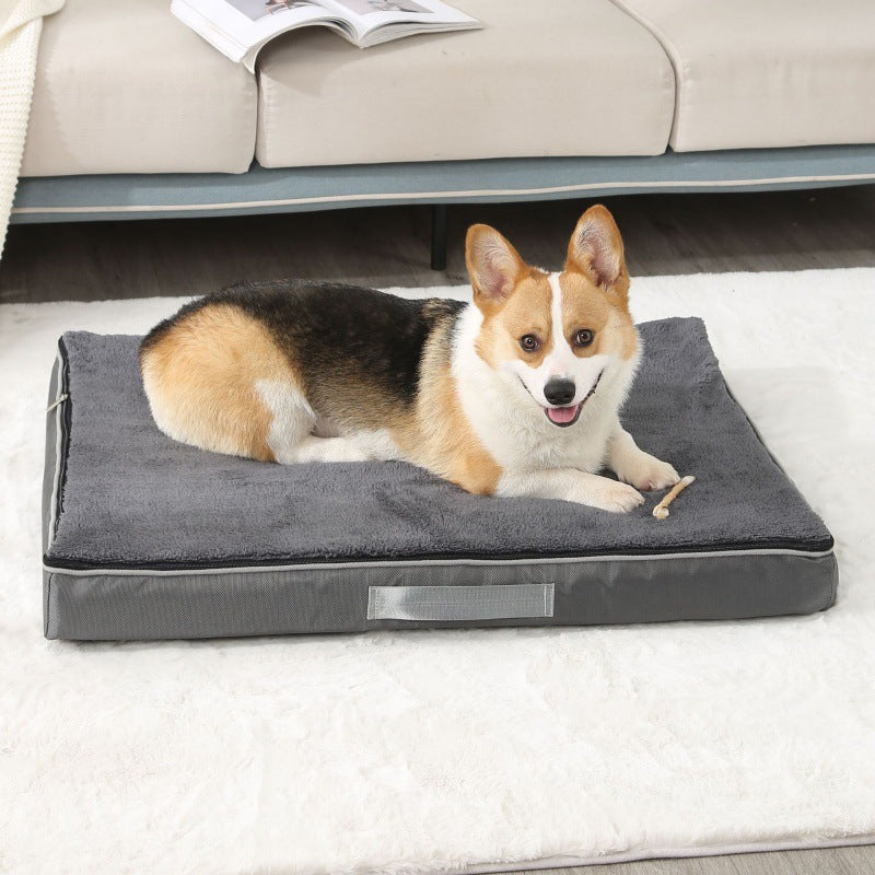 Aura Cloud-Support Relief Bed: High-Density Orthopedic Sponge & Plush Velvet - Waterproof Anti-Anxiety Sleep System for Aging Dogs