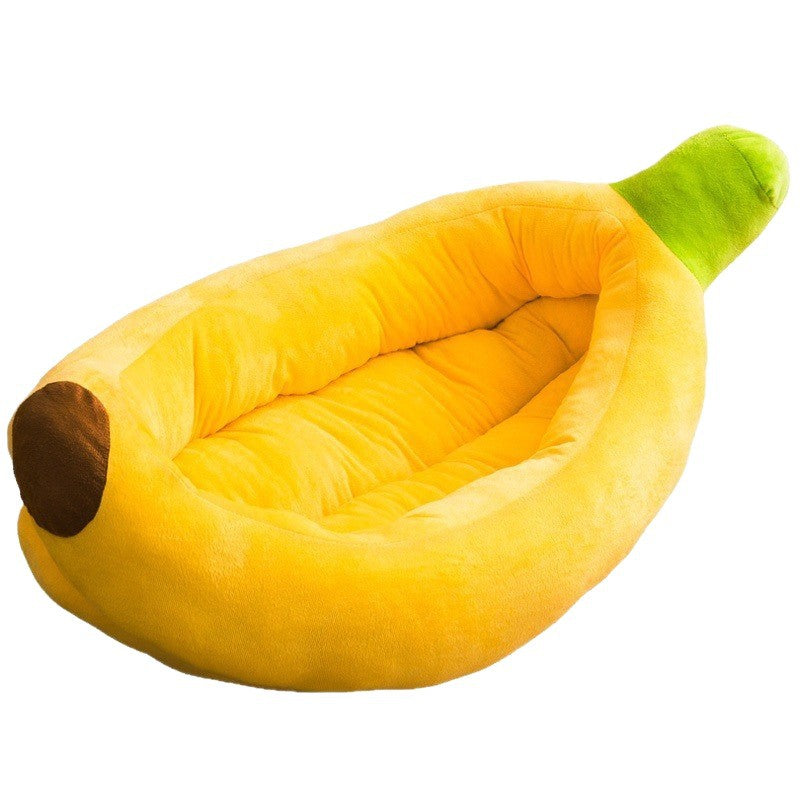 Cozy Banana Pet Bed - Breathable Crystal Velvet Sofa for Cats & Dogs