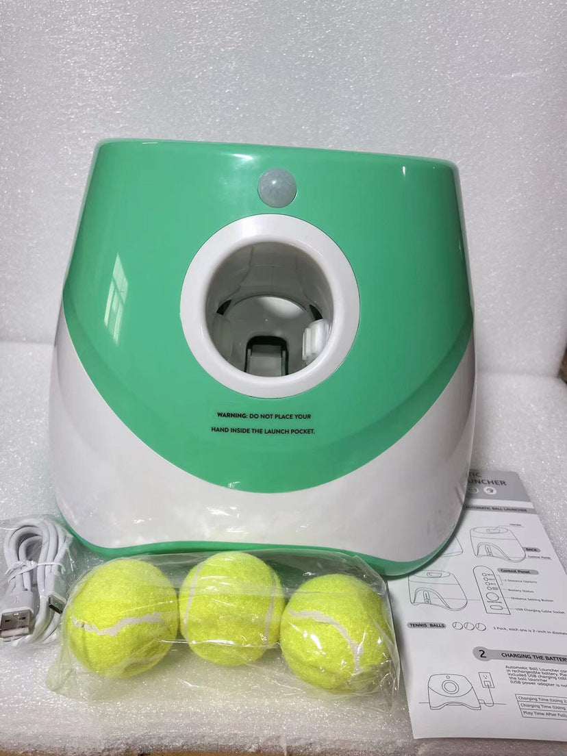 AuraNova Automatic Dog Ball Launcher – Interactive Tennis Ball Thrower For Small Sizes
