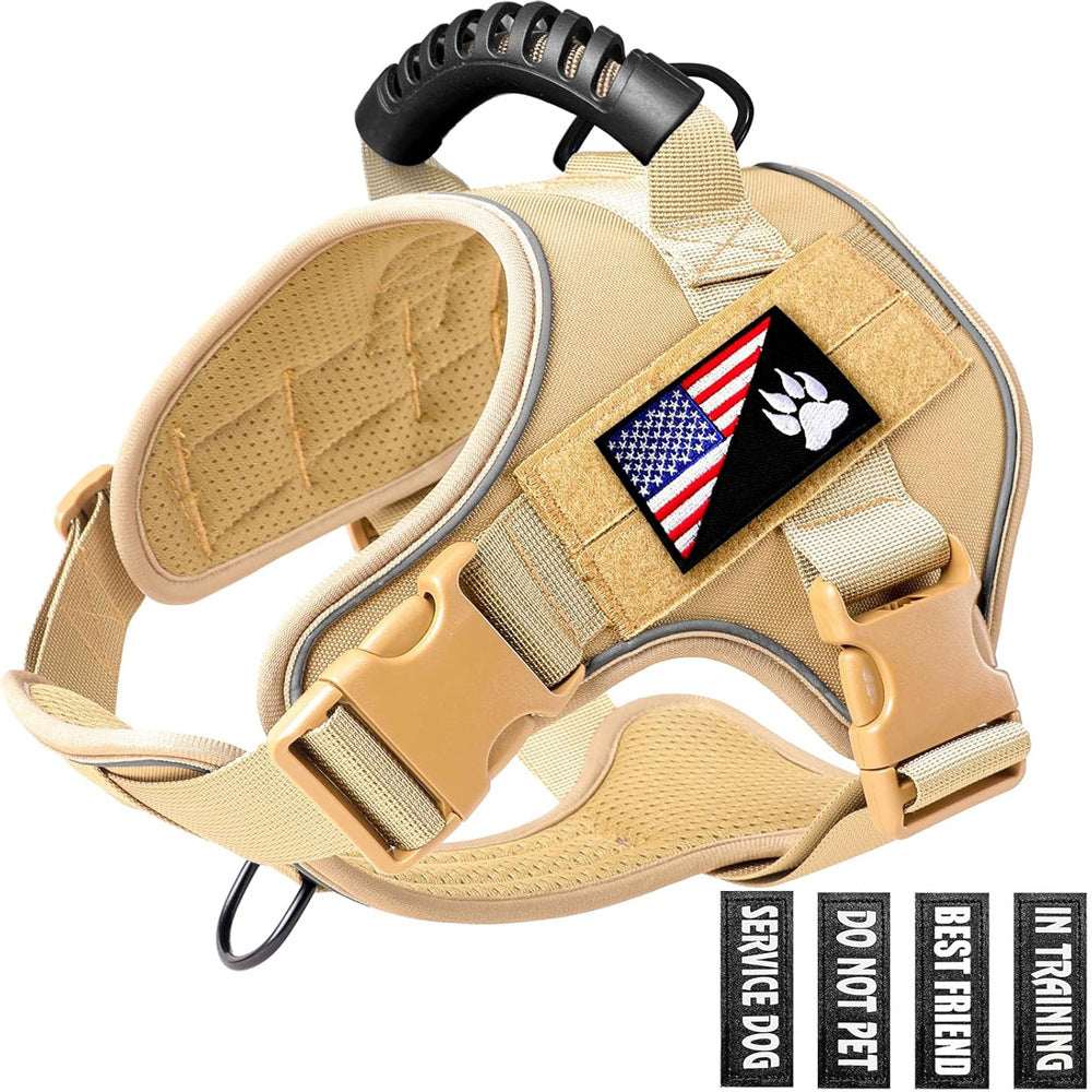 Tactical No-Pull Dog Harness with Handle & Premium Leash Set - Adjustable Heavy-Duty Military K9 Training Vest with Velcro Patches
