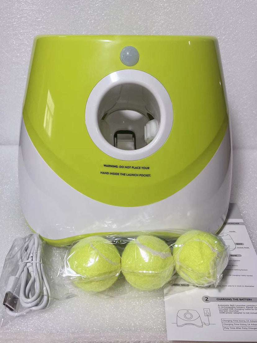 AuraNova Automatic Dog Ball Launcher – Interactive Tennis Ball Thrower For Small Sizes