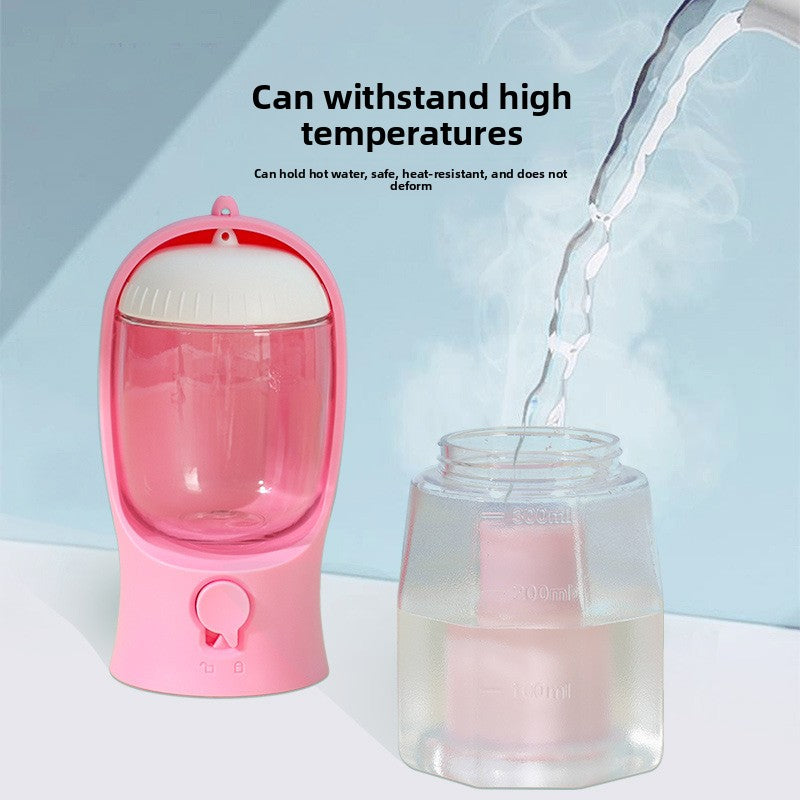 3-in-1 Portable Dog Water Bottle: Leak-Proof Travel Flask with Integrated Treat Compartment & Waste Bag Dispenser