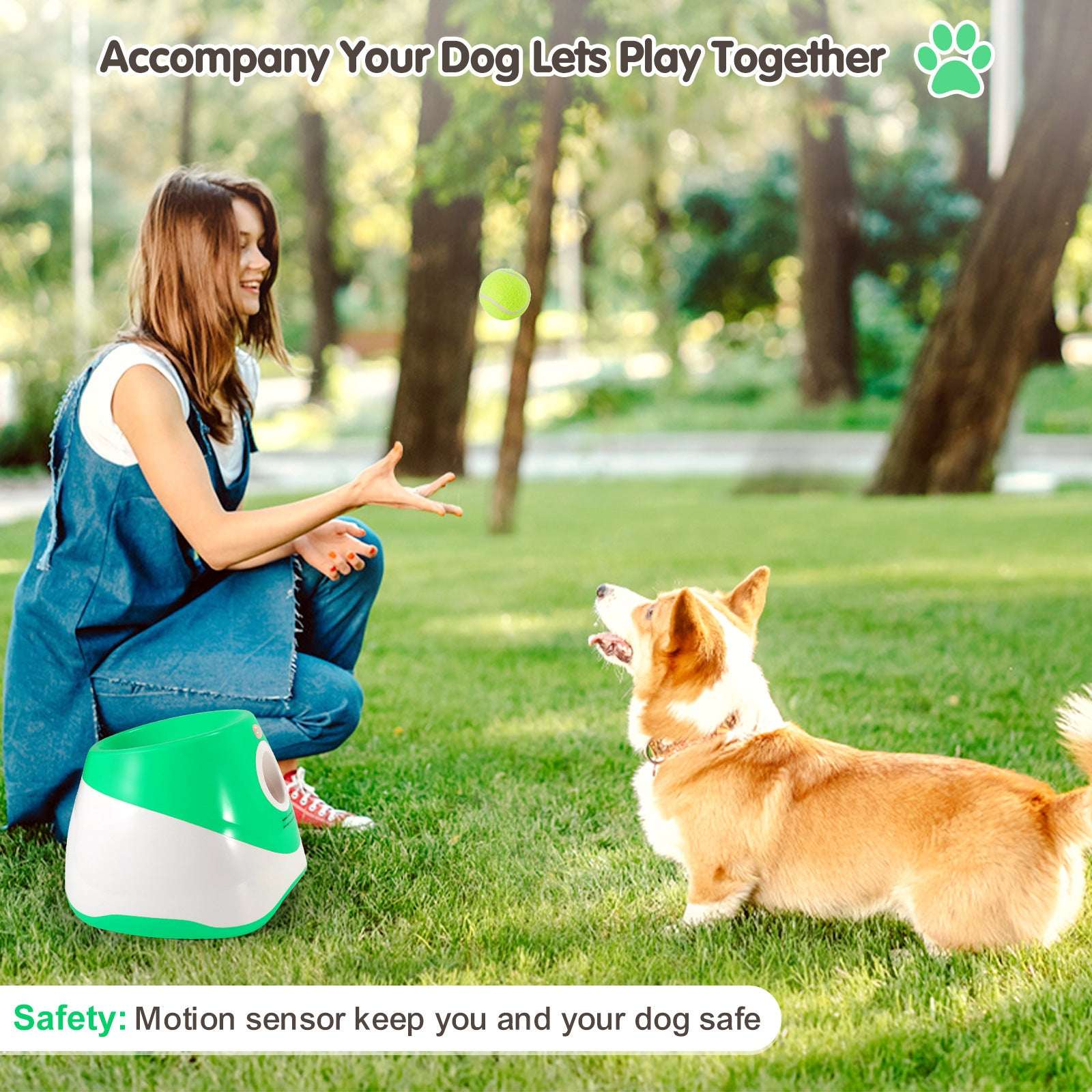 AuraNova Automatic Dog Ball Launcher – Interactive Tennis Ball Thrower For Small Sizes