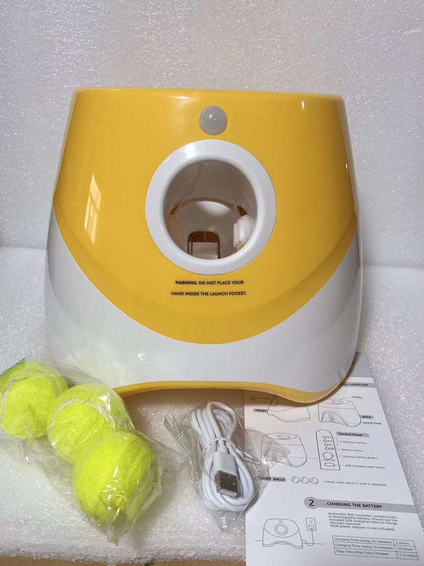 AuraNova Automatic Dog Ball Launcher – Interactive Tennis Ball Thrower For Small Sizes