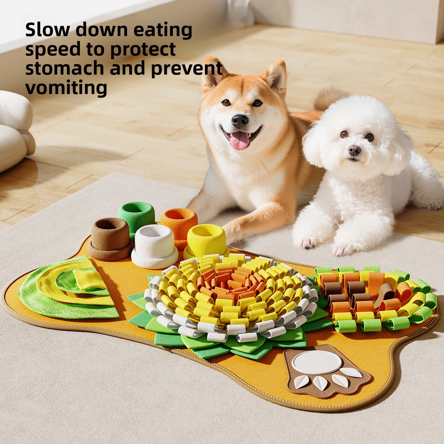 Aura Enrichment Snuffle Mat: The 63x42cm Foraging Floor - Designer Mental Workout & Slow Feeder for Happy, Calm Dogs