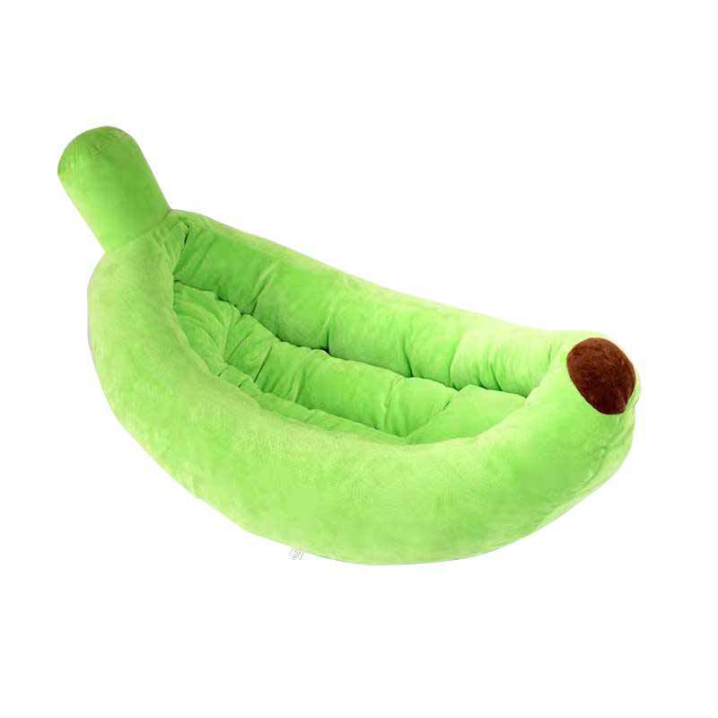 Cozy Banana Pet Bed - Breathable Crystal Velvet Sofa for Cats & Dogs
